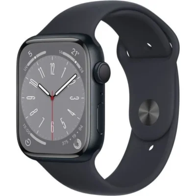 Apple Watch Series 8 GPS – 45mm – Boîtier Midnight Aluminium – Bracelet Midnight Sport Band – (2022) – Reconditionné – Etat correct
