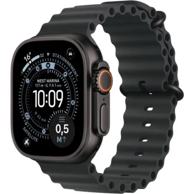 Apple Watch Ultra 3 GPS + Cellular – 49mm – Boîtier Black Titanium – Bracelet Black OceanBand