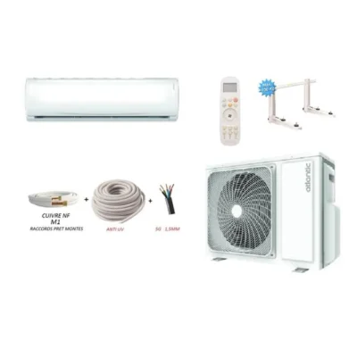 Climatisation – Atlantic- Dojo R32 – 2000W – Kit de pose 12m – Support mural inclus