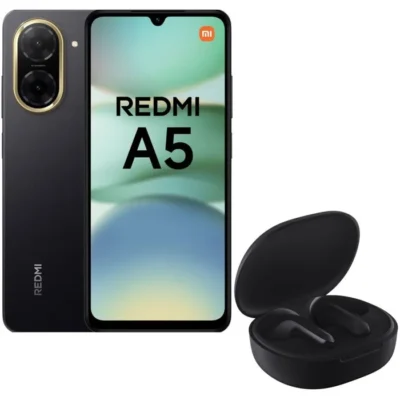 Smartphone Xiaomi Redmi A5 64 Go Noir Version Française + Ecouteurs sans fil Xiaomi Redmi Buds 4 Lite Noir