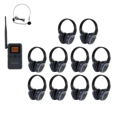 Retekess TA003P TA004S Casque TV sans Fil, 3 canaux Casque Disco Silencieux, 10 écouteurs – pour Yoga, méditation, sonothérapie