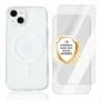 SUNMUES Coque MagSafe magnétique pour iPhone 13 14 15 transparente antichoc lot avec 2 films de protection d'écran inclus
