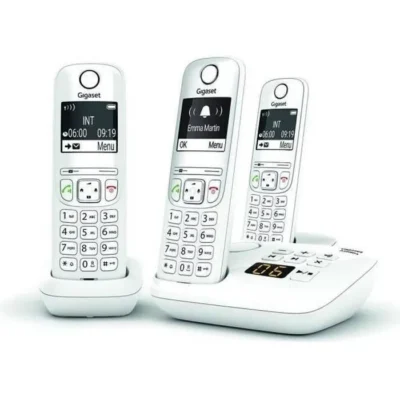 Téléphone Fixe AS690 A Trio Blanc – GIGASET – Monochrome – 20 tonalités de sonnerie – Mains libres