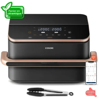 AirFryer – COSORI – DualBlaze Twinfry Pro Ceramic – 10 L – Noir – Connectée Wi‑Fi