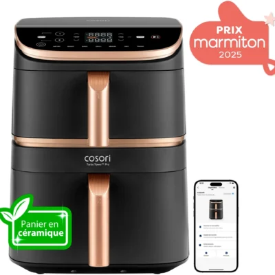 Friteuse sans huile COSORI – Turbo Tower Pro Smart – Capacité 10,8L – 7 programmes – 2630W – Noir