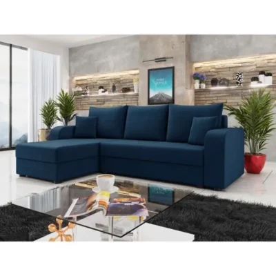 Harvey – canapé d&rsquo;angle réversible – convertible – avec coffre – en velours – 4 places – style contemporain