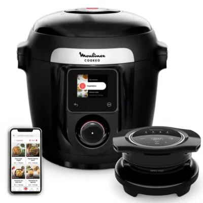 Multicuiseur haute pression – MOULINEX – Cookeo CE96X8F0 – Wi‑Fi connecté – Extra Crisp (Air Fryer) – 14 programmes