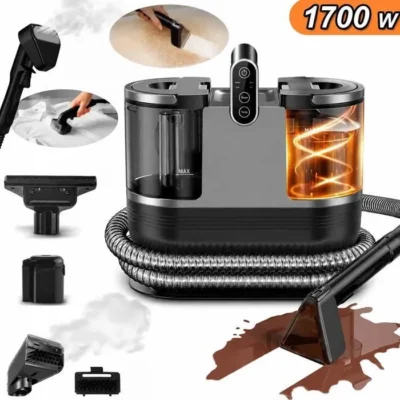 Nettoyeur Détacheur – 1700W Puissant – Réservoir 1,6L – Tuyau 1,8m Cordon 5m – 20KPa – Nettoyeur Vapeur pour Canapés Tapis – 2