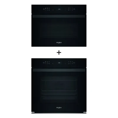 Pack Four encastrable – Pyrolyse + Hydrolyse – WHIRLPOOL – Noir – 73L + Micro-ondes combiné encastrable – WHIRLPOOL – Noir – 52L