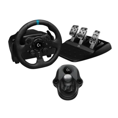 Pack Logitech Volant de course G923 – Compatible PS5, PS4 et PC + Levier de vitesse Driving Force Shifter