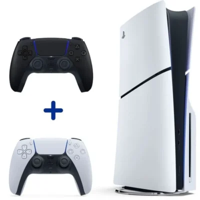 Pack PS5 Standard (avec lecteur CD) : Console PlayStation 5 (Modèle Slim) + Manette sans fil DualSense™ – Noire I PS5 et PC