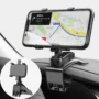TECHTA – Support Téléphone Voiture 360°, Fixation Tableau de Bord, Rotation Horizontale et Verticale, Antidérapant – Noir