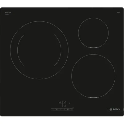 Table induction 60cm – BOSCH PUJ611BB5E SER4 Noir – 3 foyers – L592xP522 mm